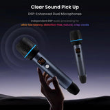 ATOTO AC-MICW2 Wireless Karaoke Microphone Kit – Dual Handheld Rechargeable Mics with Receiver, Low Latency, 49ft Range, 6H Playtime, Compatible with V10 Car Stereo