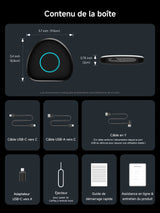 ATOTO CB6C Adattatore CarPlay Wireless Android 13, Box Intelligente Auto Plug & Play con GPS, AI DriveChat, 4G LTE, 4GB+64GB, Nero