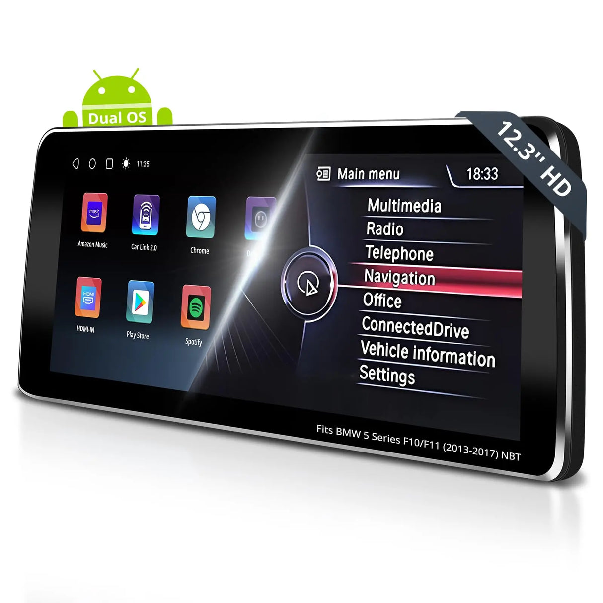 ATOTO S8BM5S512B8PN 12,3" Autoradio Bluetooth, CarPlay, Android Auto Wireless, Navigatore, AI, 2 BT, 4G LTE – Compatibile con BMW Serie 5 F10/F11 NBT (2013-2017), Mantiene Funzioni Originali