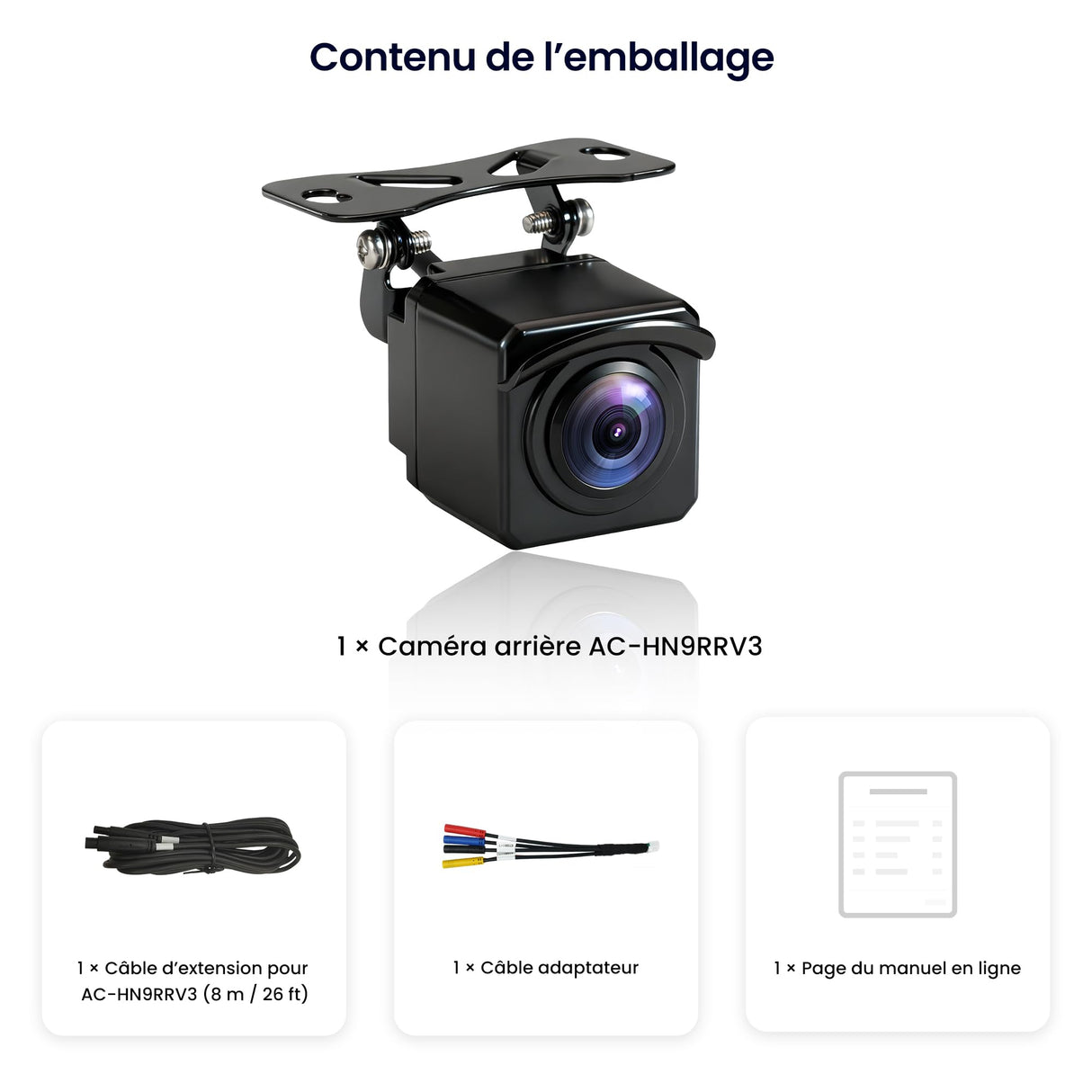 ATOTO AC-HN9RRV3 Caméra de Recul AHD 1080p, 134° Grand-Angle, Vision Nocturne Starlight, Boucle Vidéo, Mode Parking, IP67 Étanche, Capteur G, Série V10