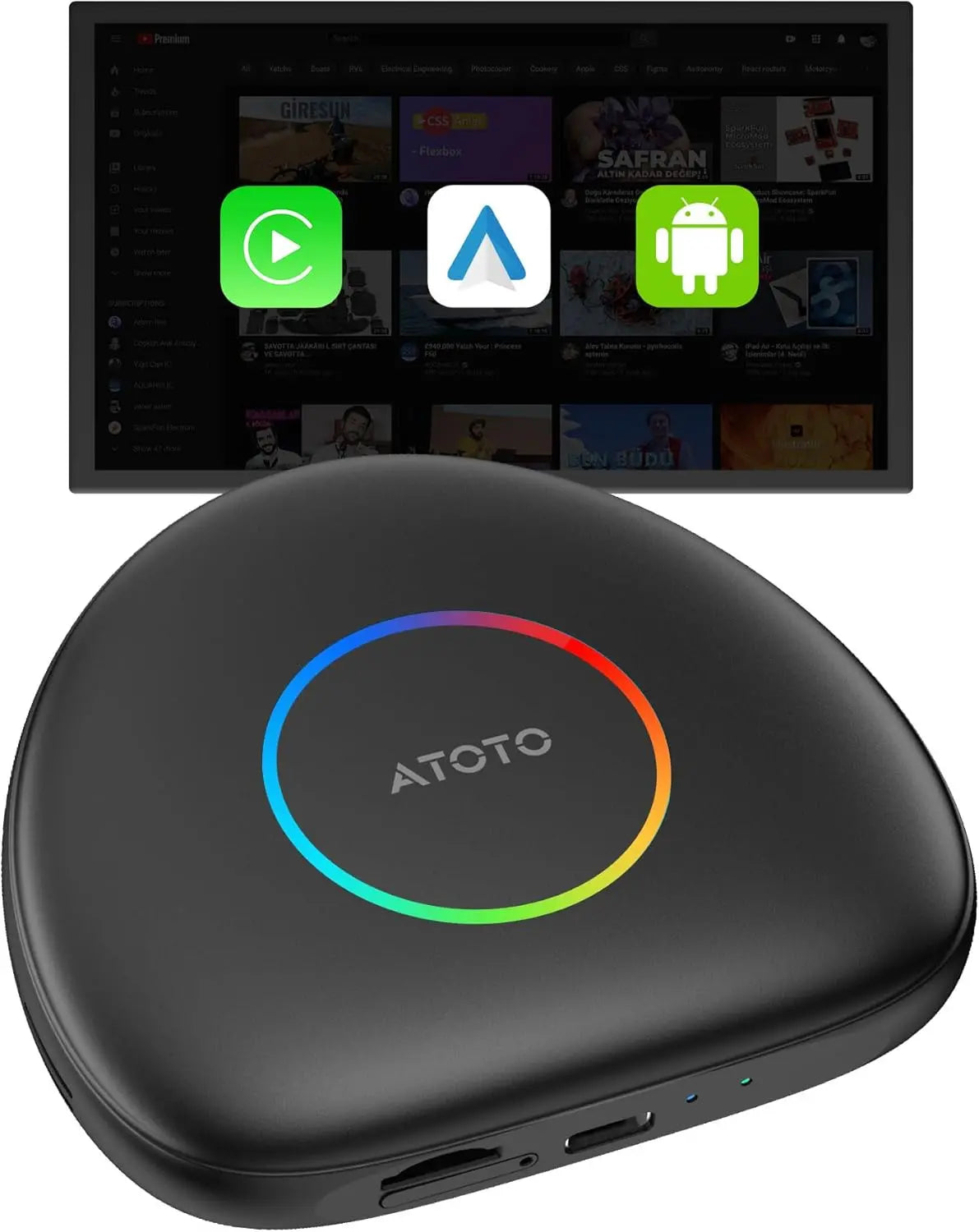 ATOTO CB6C CarWave AI Box, GPS Tracking Wireless CarPlay Adapter