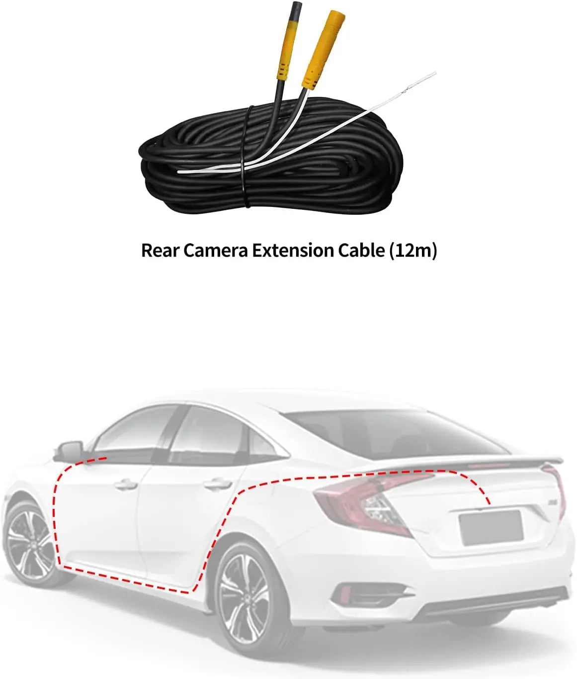ATOTO AC-ECL01 Câble Extension Caméra Arrière 12m - Compatible ATOTO P8, Câble Longue Portée pour Autoradio Portable