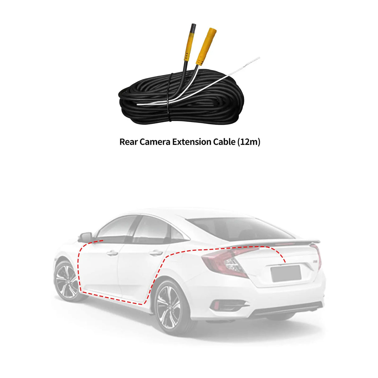 ATOTO AC-ECL01 Cavo di Estensione per Telecamera Posteriore 12m, Compatibile solo con Navigatore Portatile ATOTO P8