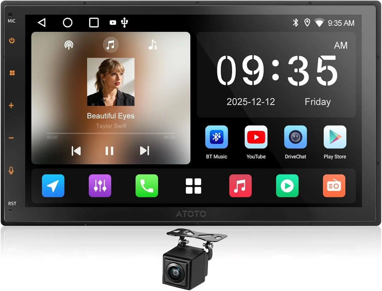 ATOTO A5LG2B7T Radio 2 DIN con Cámara Trasera, 7" IPS Pantalla Táctil, CarPlay y Android Auto Inalámbrico, DriveChat AI, GPS, WiFi/Bluetooth/USB, EQ 24 Bandas, FM/AM/RDS