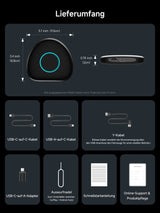 ATOTO CB6 Android Auto Wireless Adapter – CarPlay IA Box, 8GB+128GB Auto-Streaming-Box mit 4G, Dual Bluetooth, USB, integriertem GPS, KI-Assistent, microSD-Erweiterung, OTA