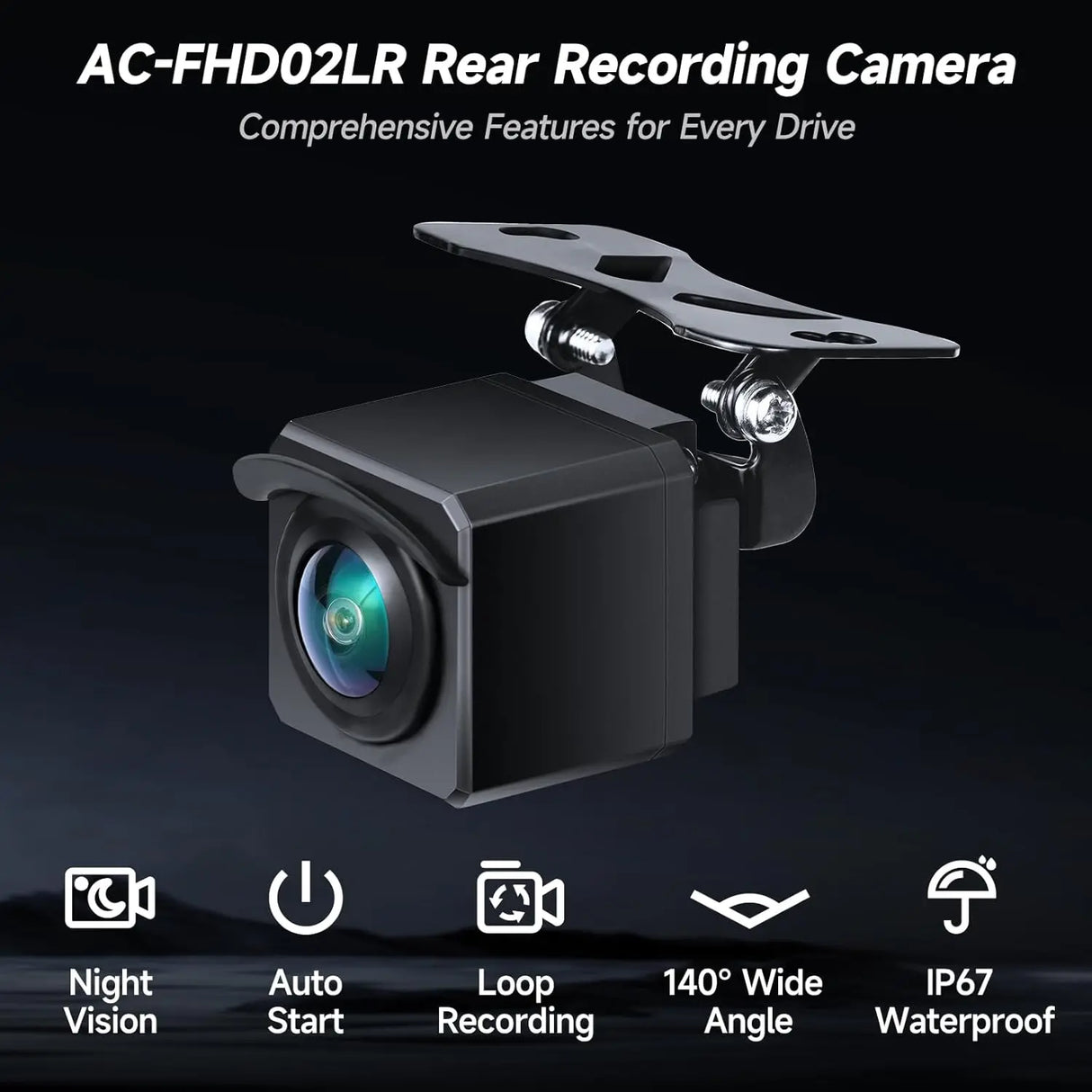 ATOTO AC-FHD02LR Reversing Camera, 1080P Full HD with Loop Recording, Night Vision, 140° Wide Angle, IP67 Waterproof, Live Rear-View (LRV), For X10 Series Only