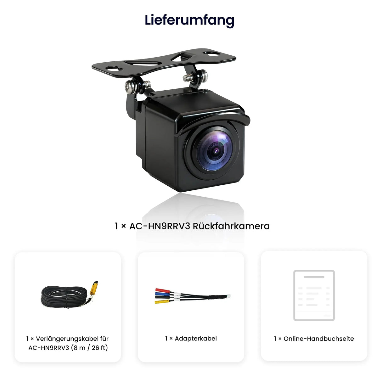 ATOTO AC-HN9RRV3 Rückfahrkamera AHD 1080p, 134° Weitwinkel, Starlight-Nachtsicht, IP67, G-Sensor, Parkmodus, Loopaufnahme, V10 Serie