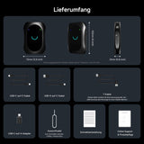 Adaptateur CarPlay Android Auto sans Fil + Système Android, 4Go + 64Go Car VideoBox avec Entrée/Sortie HDMI, 4G LTE, Double BT, DriveChat AI Voice, AI Box CarPlay pour Netflix/Youtube/TikTok/Carte TF