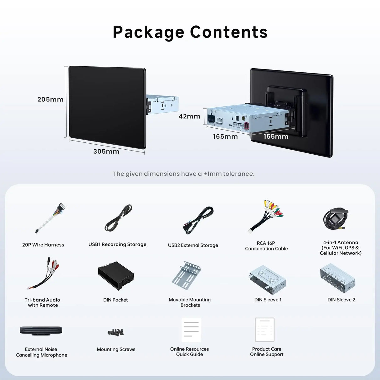 12.95" QLED AI Android Single Din & Double Din Car Stereo,AdjustableFloating Screen, 8G+128G in-Dash Navigation,4G LTE, Wireless CP&AA, Dual Bluetooth, 36B-EQ, 7.1.2 Ch Audio, HDMI Input, X10G129E