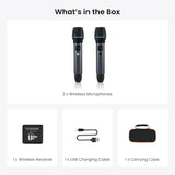 ATOTO AC-MICW2 Wireless Karaoke Microphone Kit – Dual Handheld Rechargeable Mics with Receiver, Low Latency, 49ft Range, 6H Playtime, Compatible with V10 Car Stereo