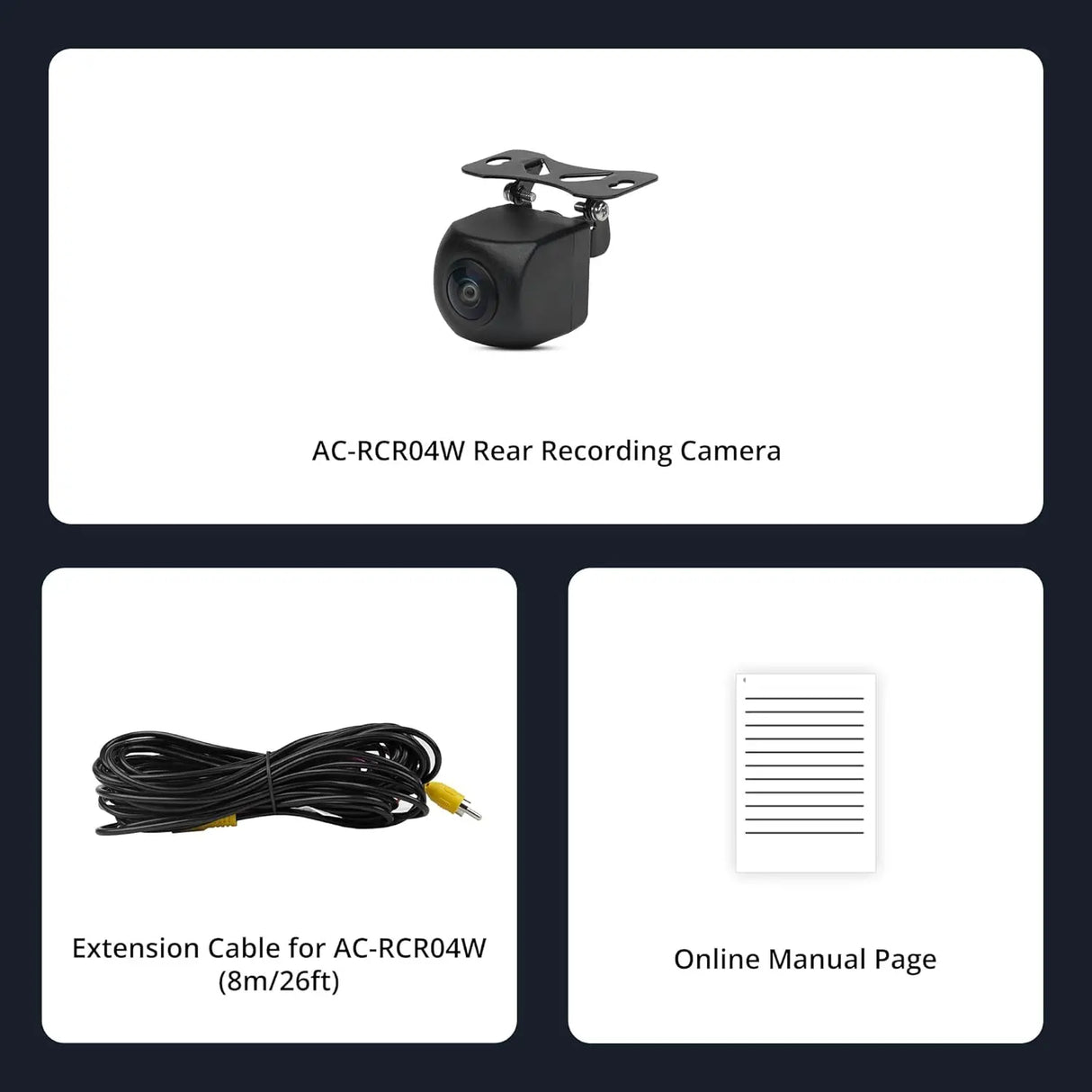 ATOTO AC-RCR04W 1080P HD Rear View Camera with HDR - 145° Ultra Wide Angle, IP67 Waterproof, Live View Monitoring, Backlight Compensation & Gain Control | Compatible with ATOTO S8 Series (Real-Time View on S8 MS/PN Models)