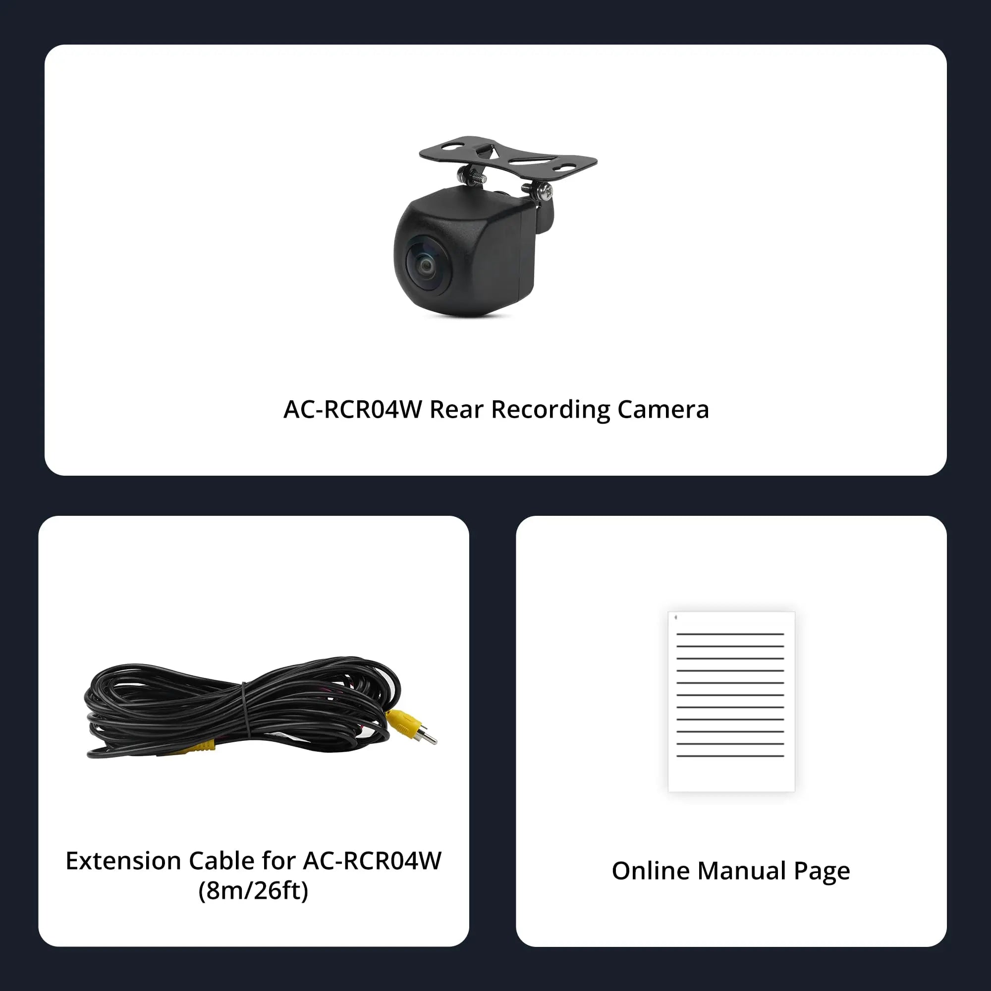 ATOTO AC-RCR04W Telecamera Posteriore 1080P HDR 145° - Impermeabile IP67 Per Autoradio S8 UN/PN/MS