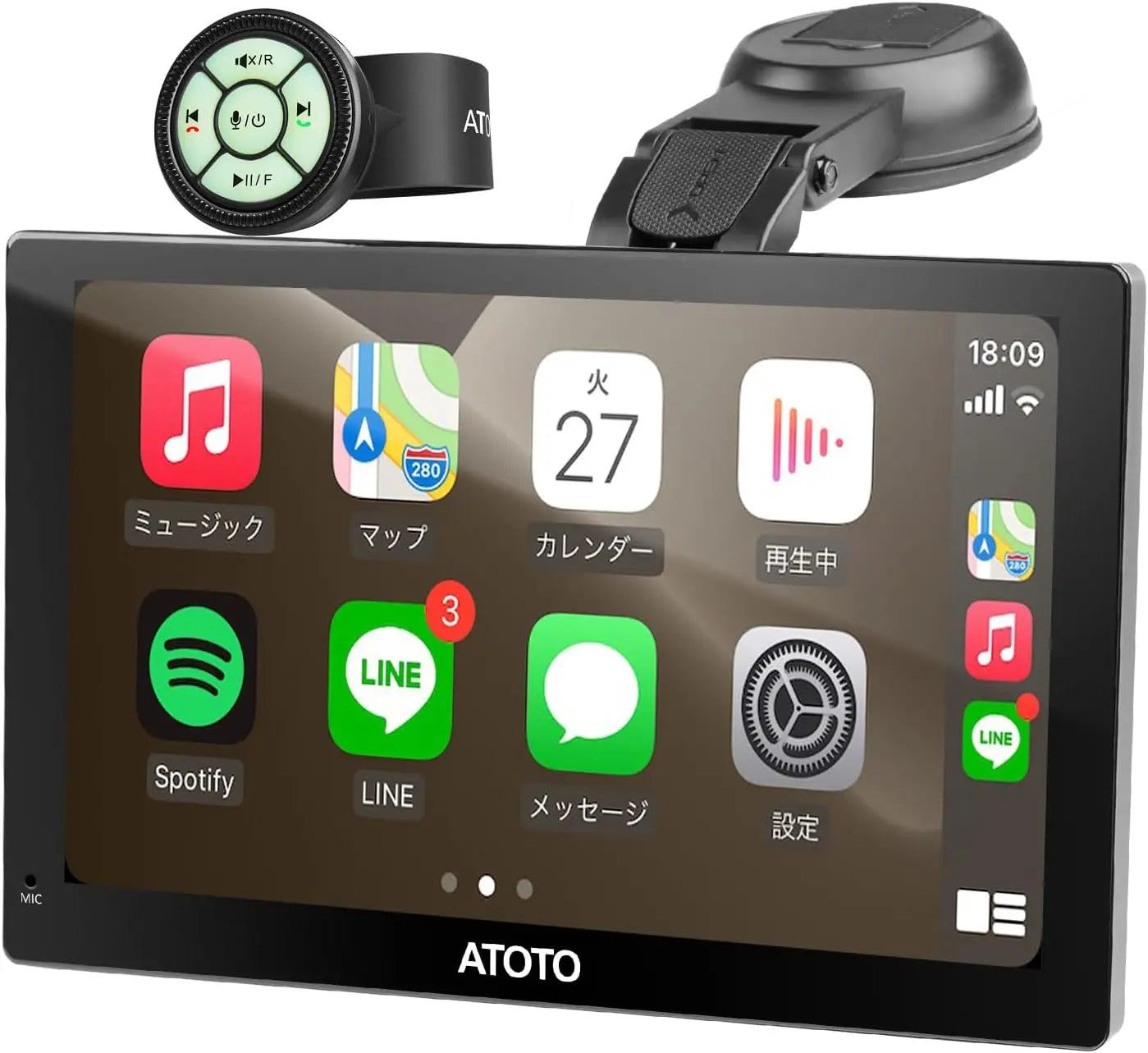 ATOTO P5 9インチポータブルナビ｜QLED防眩・無線CarPlay/Android Auto