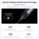 ATOTO AC-MICW2 Kit microfono wireless – Doppio microfono karaoke ricaricabile con ricevitore, bassa latenza, portata 15m, 6h durata, compatibile con autoradio serie V10