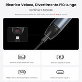 ATOTO AC-MICW2 Kit microfono wireless – Doppio microfono karaoke ricaricabile con ricevitore, bassa latenza, portata 15m, 6h durata, compatibile con autoradio serie V10