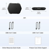 ATOTO AD1 ワイヤレスCarPlayボックスアダプター HDMI入力対応 2in1ドングル 有線CarPlay対応 プラグ＆プレイ マルチメディアハブ TV/ゲーム機/DVD/ブルーレイ Bluetooth 5.2 OTA ブラック