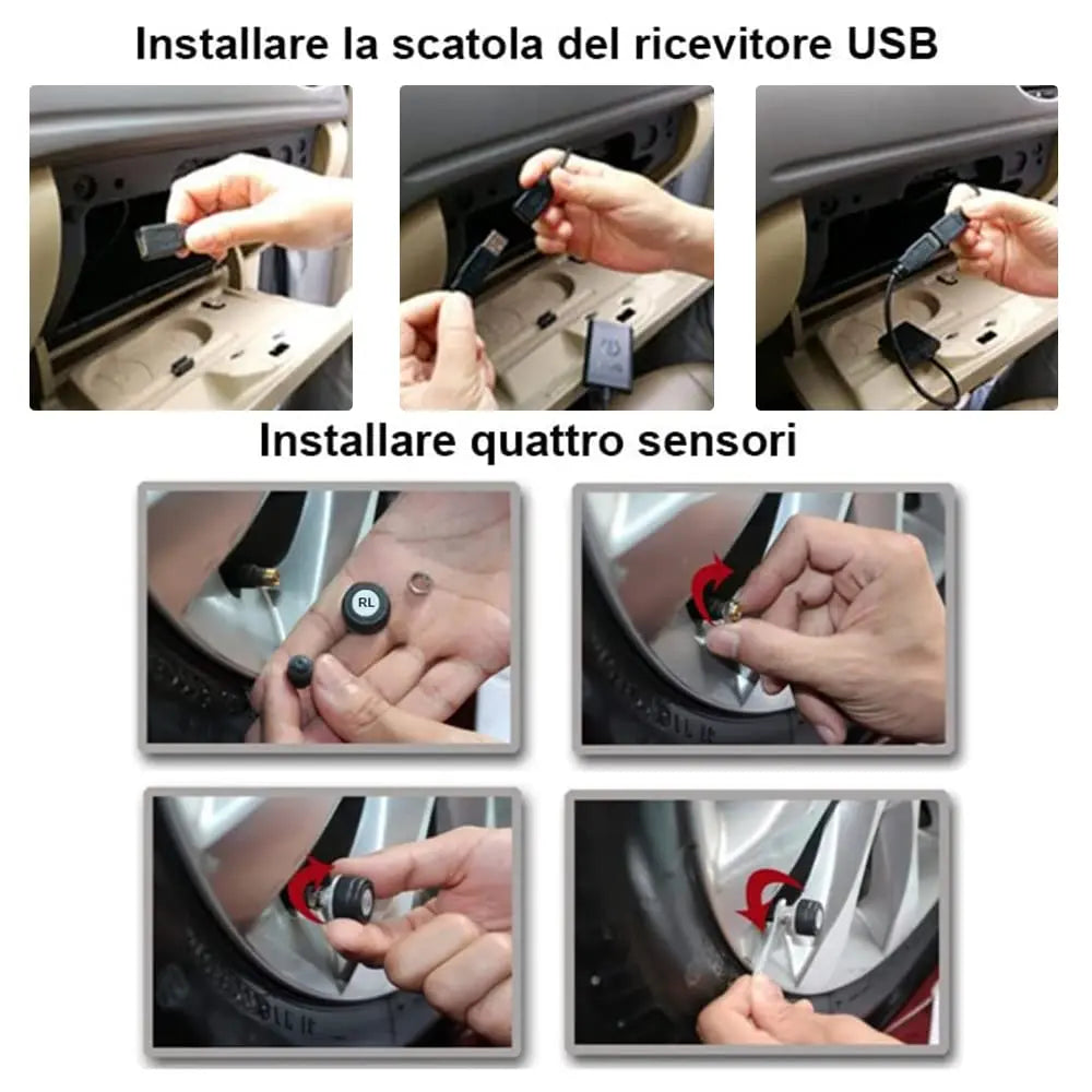 ATOTO AC-UTP1 USB TPMS Tire Pressure Monitoring Sensors for A5, A6, S8, X10, P9 Android Car Stereo Models (External Sensors)