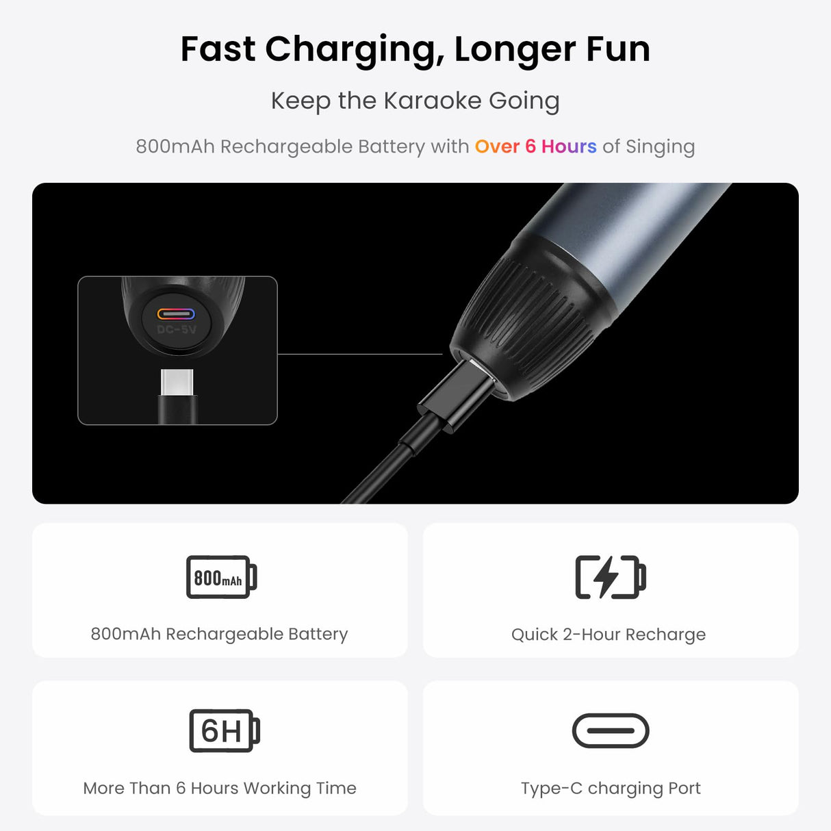 ATOTO AC-MICW2 Wireless Karaoke Microphone Kit – Dual Handheld Rechargeable Mics with Receiver, Low Latency, 49ft Range, 6H Playtime, Compatible with V10 Car Stereo