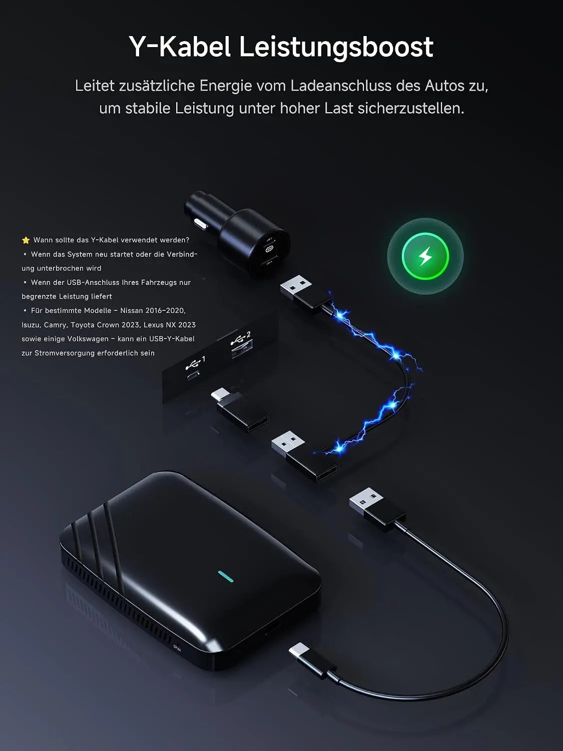 ATOTO CB4B Wireless CarPlay Adapter mit Android AI Box | Kabelloses CarPlay & Android Auto, KI-DriveChat, Netflix & YouTube, Dual-WLAN/Bluetooth, 4GB+32GB