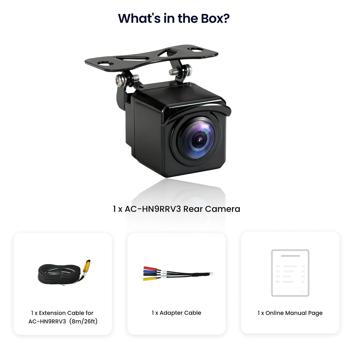 ATOTO AC-HN9RRV3 AHD 1080p Backup Camera, 30fps, 134° Wide-Angle, Starlight Night Vision, IP67 Waterproof, G-Sensor, Parking Mode, Loop Recording – Only for V10 Series