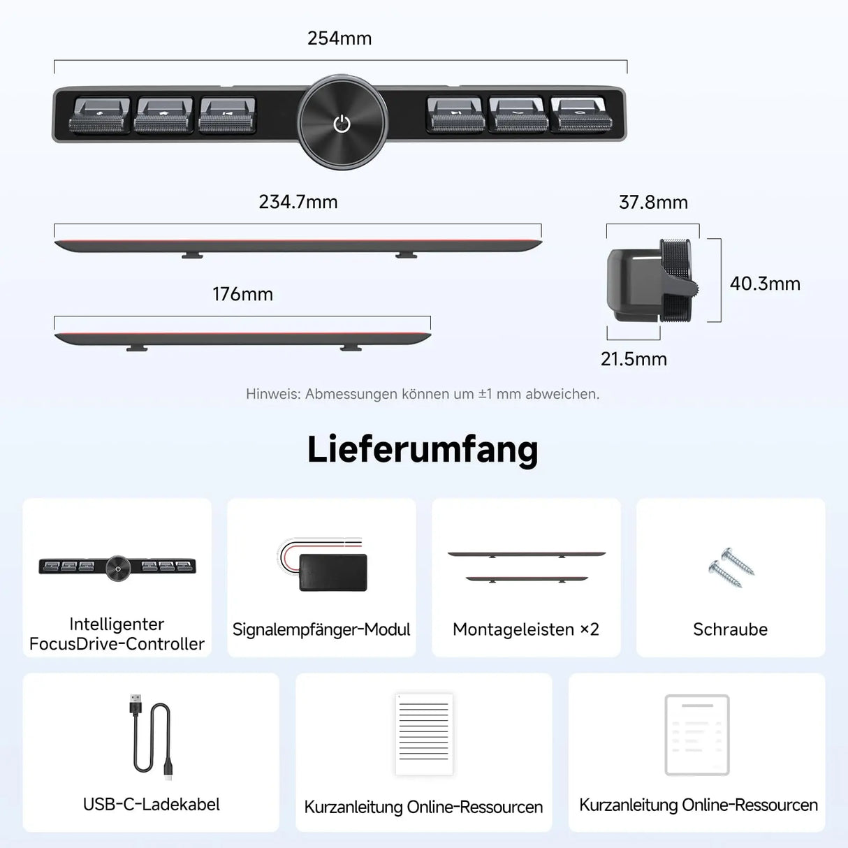 ATOTO AC-44F20 Kabellose Autoradio Fernbedienung mit Beleuchteten Tasten, Flexibler Halterung & Anpassbarer Taste, Kompatibel mit A6, A5L, S8 (außer S8 PN), X10, V10 und den Meisten SWC-Lernfähigen Modellen