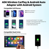 ATOTO AD6 Wired to Wireless CarPlay/Android Auto Adapter with AI Voice, OBD Support, GPS Tracking, 4GB+64GB Storage, Bluetooth