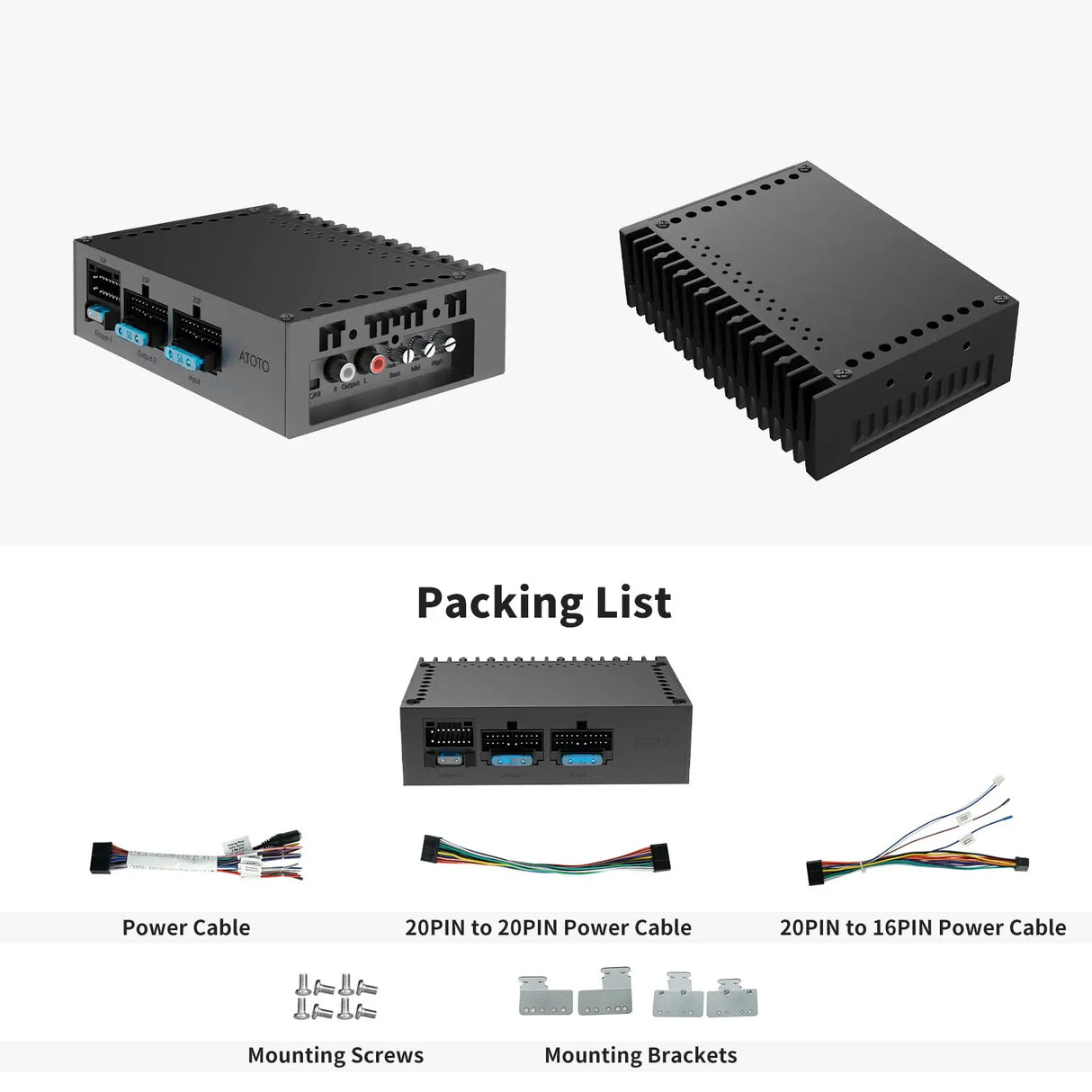 ATOTO CA-AEC01 4-Ch Car Amp - 400W Max, Class A/B, 2/4 Ohm, for Select ATOTO Stereos