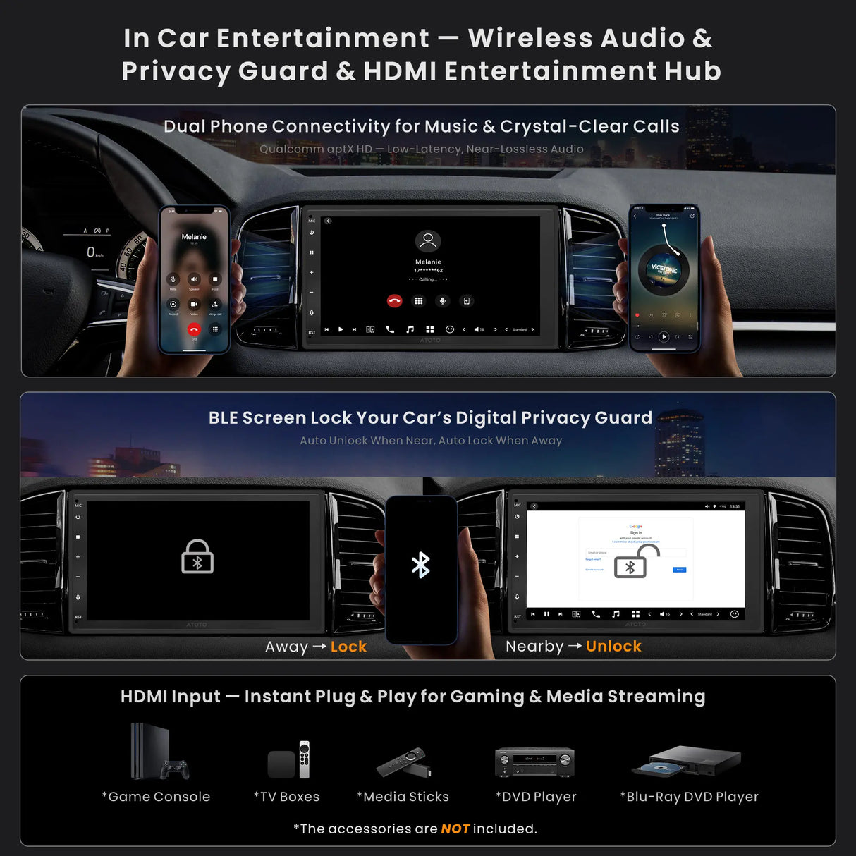 ATOTO X10G2B7E 7" Double DIN Android Car Stereo with AI Agent, Wireless CarPlay & Android Auto, 4G LTE, GPS Navigation, 8GB+128GB
