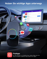 ATOTO KI-Box für kabelloses Apple CarPlay & Android Auto, 2 GB + 16 GB, YouTube, Netflix & Spotify, Dual-WLAN & Dual-Bluetooth, KI-Assistent, HDMI-Ausgang, USB, Plug & Play, OTA, Mini-OBD2, CB4CT, Sch