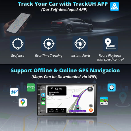 ATOTO A6G2B7PL 8-Core 4G+64G 7-Inch Android Double DIN Car Stereo, 4G LTE, Wireless CarPlay/Android Auto, QLED Touchscreen, WiFi/BT/USB Tethering, Dual Bluetooth, 36-Band EQ, AI Chat, DSP/LRV/SWC