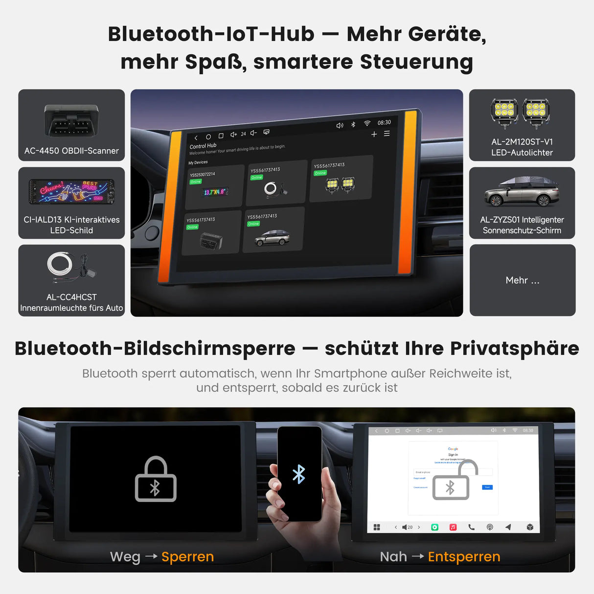 ATOTO A7G225PKL 12,5 Zoll Android Doppel-DIN Autoradio mit 4G LTE, 1920×1200 QLED-Touchscreen, 8-Core, kabelloses CarPlay & Android Auto, Hi-Fi DSP, 4V Pre-Out, HDMI-In/Out, S8 Gen4