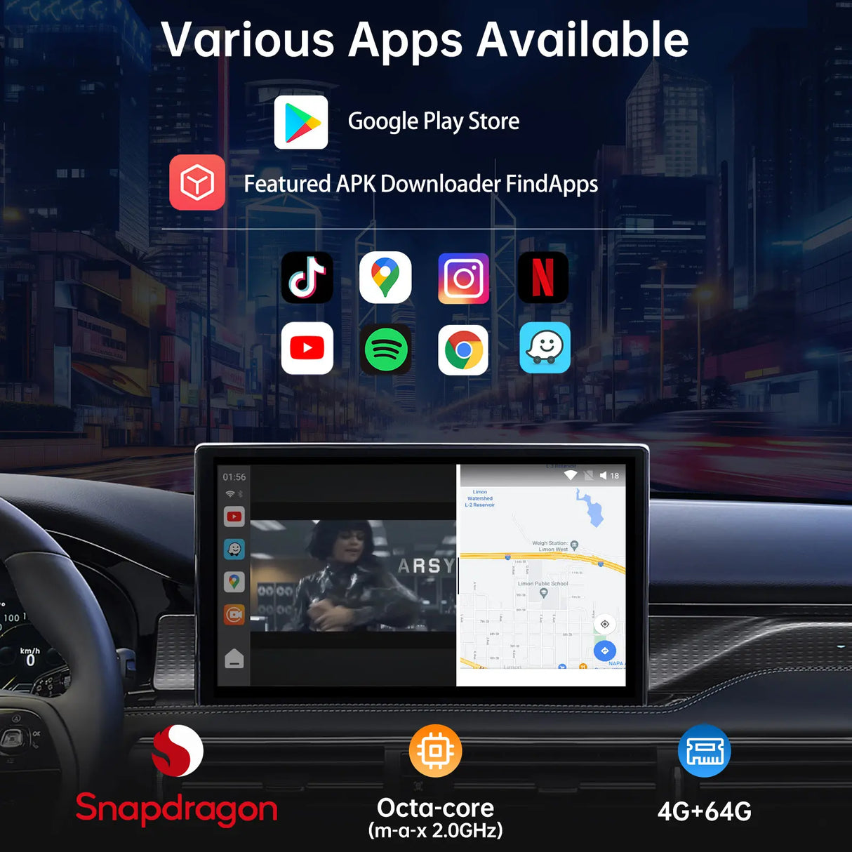ATOTO CB6A-BK-S01 AI Box for CarPlay with Bluetooth OBD2 Scanner, 2025 Wireless CarPlay Adapter, YouTube, Plug & Play, AI Assistant, Dual Bluetooth, GPS Tracking, 4G LTE, 4GB+64GB