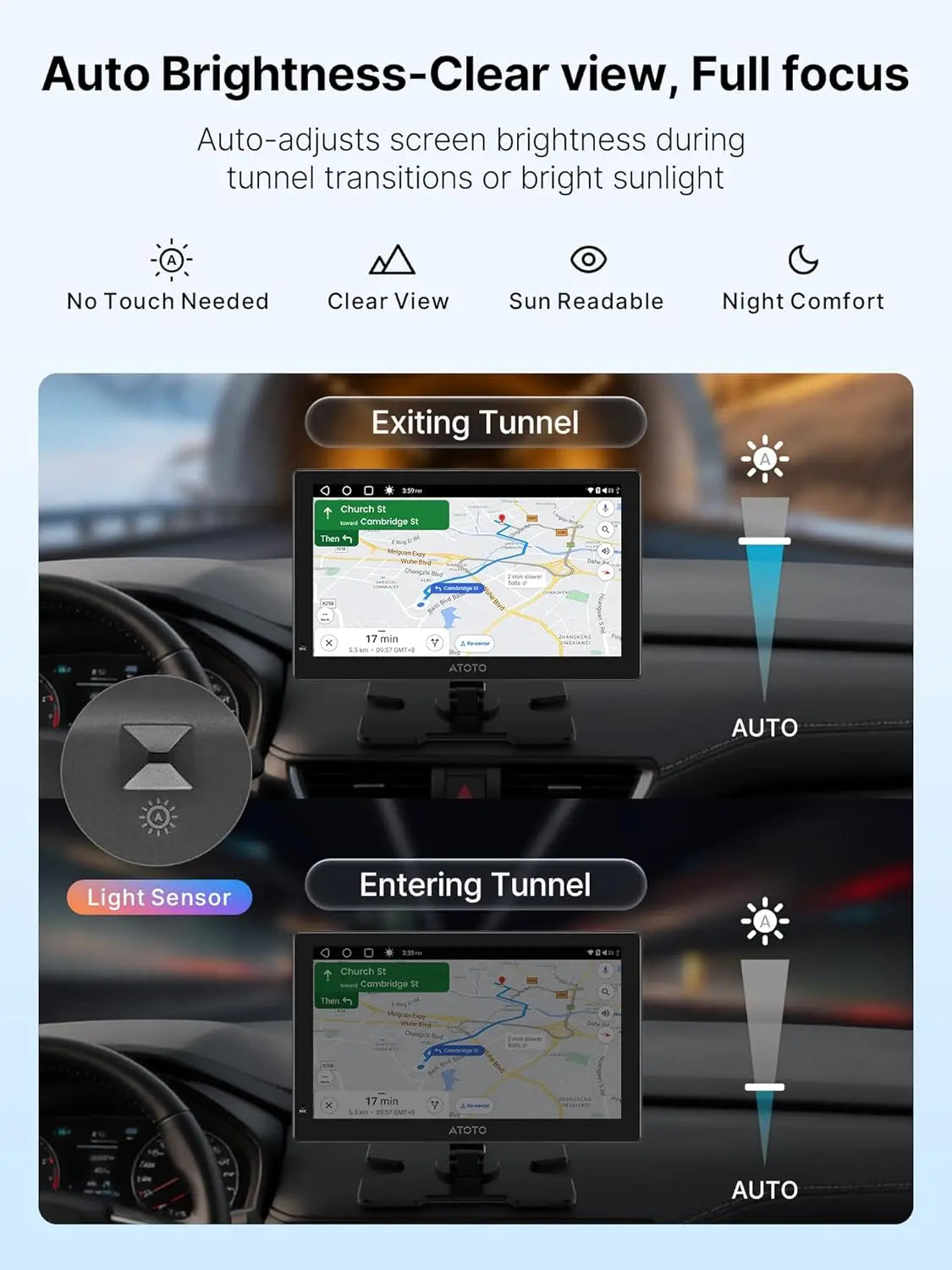 ATOTO P909PR1N-S3 9" QLED Portable Car Display – Dash Cam DVR & AHD Rear Camera Ready, Wireless CarPlay & Android Auto, Full Android, 4G LTE, Dual BT, AI Voice