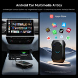 Adattatore CarPlay Android Auto Wireless + Android Completo, 8GB+128GB Car VideoBox con Ingresso/Uscita HDMI, 4G LTE, Dual-BT, DriveChat, AI Box CarPlay Wireless per Netflix/YouTube/TikTok/scheda TF