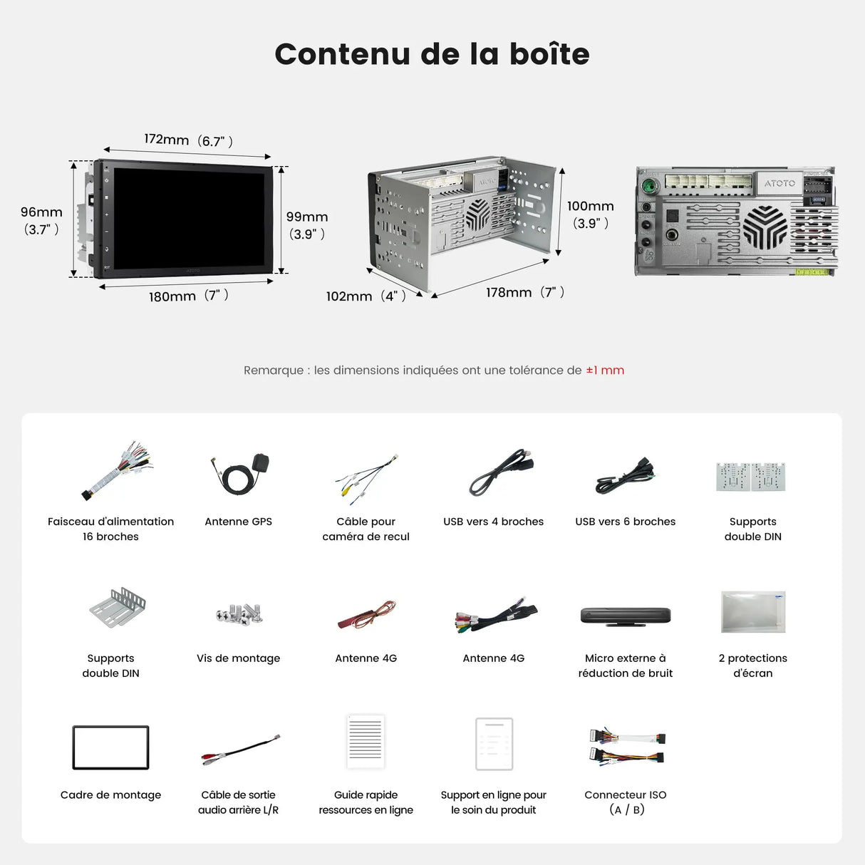 ATOTO S84G2B7P 7" Autoradio Android 2 DIN, CarPlay et Android Auto sans Fil, DSP Hi-Fi avec Sorties 4V, Chat IA, Suivi GPS, WiFi/Bluetooth/USB, 4G+64G