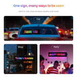 LEAPROCK 21" HD LED Light Sign for Car - Programmable Flexible Display with Bluetooth Control, Custom Logos/Animations & Eco Mode for Car Windshield