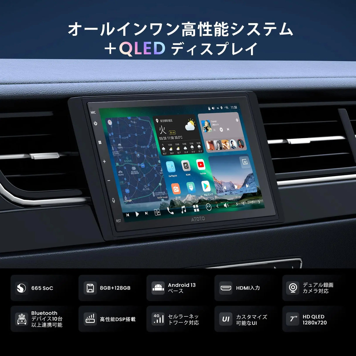 ATOTO X10 7インチ 2DIN ディスプレイオーディオ｜QLEDタッチ