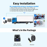 ATOTO WRC-HD10LR Wireless Backup Camera, 140° Wide Angle, AHD 720P Night Vision, Stable Signal for Cars/SUVs/Trucks