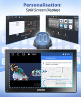 ATOTO 9" Portable Car Stereo with Front Dashcam, Wireless CarPlay & Android Auto, QLED Touchscreen, GPS Navigation, 4G LTE, Wi-Fi, ChatGPT, 4+32G