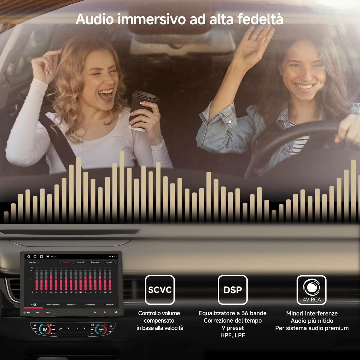 ATOTO S8G1104MS Autoradio 1 Din Android con Schermo Galleggiante da 10,1", 4G LTE, Wireless CarPlay & Android Auto, 4G+32G, AI Intelligente, Doppio Bluetooth, 36-Band EQ & DSP, SCVC/LRV