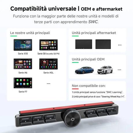 ATOTO AC-44F20 Wireless Car Stereo Remote Control with Backlit Keys, Flexible Mounting & Customizable Button, Compatible with A6, A5L, S8 (Except S8 PN), X10, V10 and Other SWC-Learning Models