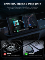 ATOTO CB6 Android Auto Wireless Adapter – CarPlay IA Box, 8GB+128GB Auto-Streaming-Box mit 4G, Dual Bluetooth, USB, integriertem GPS, KI-Assistent, microSD-Erweiterung, OTA