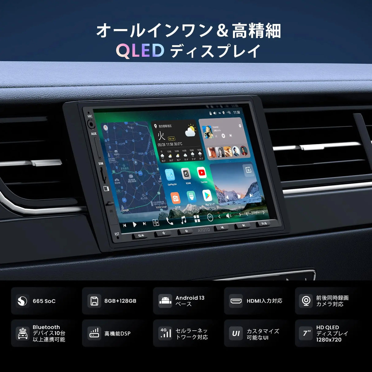 ATOTO X10 X10G2A7E ダッシュカメラ リアビューカメラ付 ATOTO X10 X10G2A7E ダッシュカメラ リアビューカメラ付