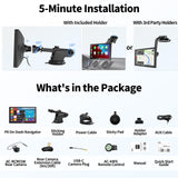 ATOTO 7 inch Portable Car Radio Wireless Carplay and Android Auto Screen, HD 1080P Rear DVR Camera, On-Dash Camera Input, Remote Control, WDR & Auto Dimmer, P807SD-RC