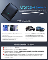 ATOTO CB4B Wireless CarPlay Adapter – Dual WLAN, Dual Bluetooth, 128GB TF-Karte, 4GB+32GB, Plug &amp; Play Android AI Box mit KI-DriveChat, Netflix/YouTube, Schwarz 