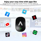 ATOTO AD6 Wired to Wireless CarPlay/Android Auto Adapter with AI Voice, OBD Support, GPS Tracking, 4GB+64GB Storage, Bluetooth