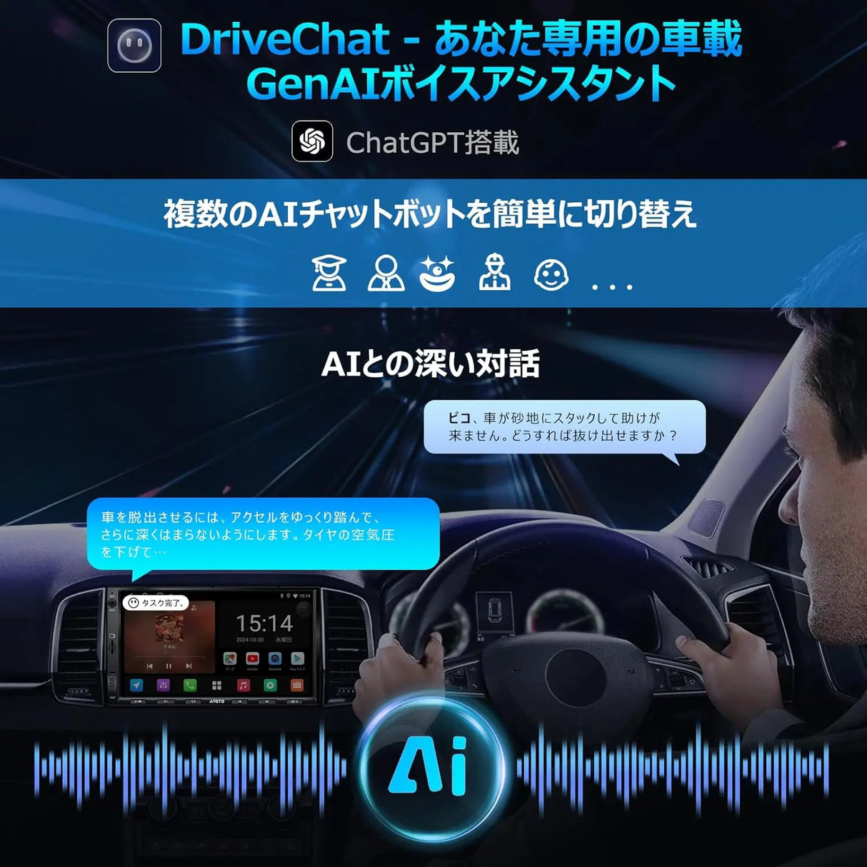 ATOTO A5L 7インチ 2Dinディスプレイオーディオ CarPlay対応 OBD2内蔵