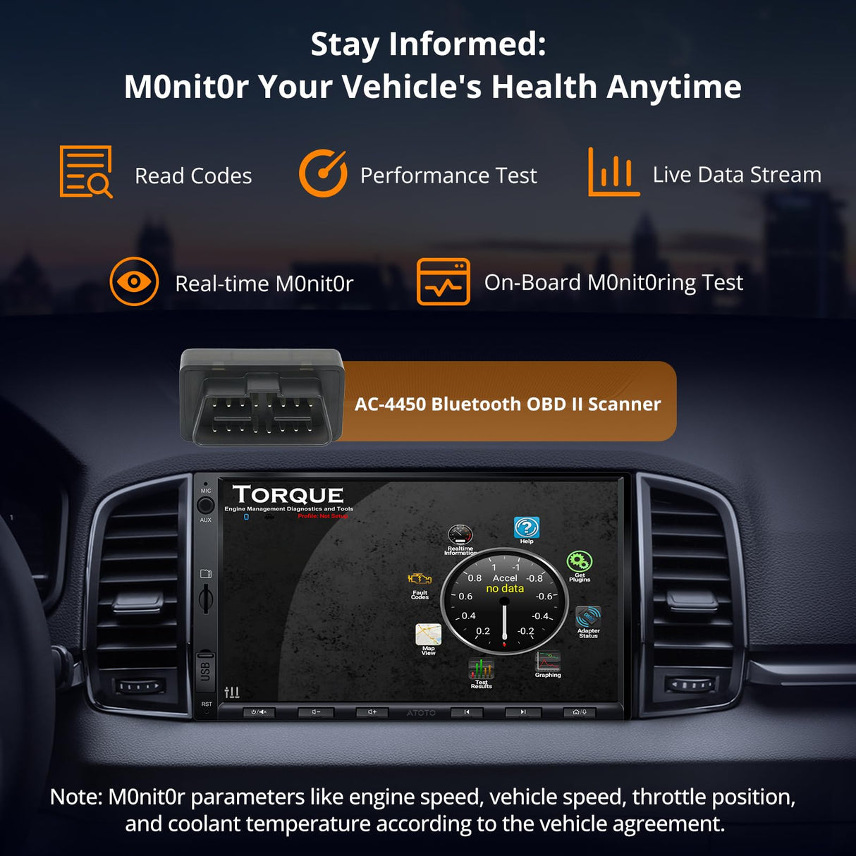 ATOTO A6G2A7PF 7" Double Din Radio with Backup Camera & OBD2 Scanner, Wireless CarPlay & Android Auto, 2G+32G, ChatGPT, LRV, WiFi/BT/USB Tethering, GPS Tracker, Dual Bluetooth