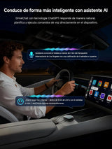 ATOTO CB6 Adaptateur CarPlay Sans Fil – Boîtier CarPlay IA, 8 Go+128 Go Boîtier Streaming pour Voiture avec 4G, Double Bluetooth, USB, GPS Intégré, Assistant IA, Extension microSD, OTA