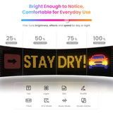 LEAPROCK 21" HD LED Light Sign for Car - Programmable Flexible Display with Bluetooth Control, Custom Logos/Animations & Eco Mode for Car Windshield